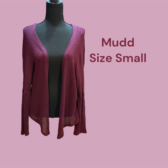 PLUM COLORED CARDIGAN BY MUDD IN SIZE SMALL GENTLY WORN - Picture 1 of 3